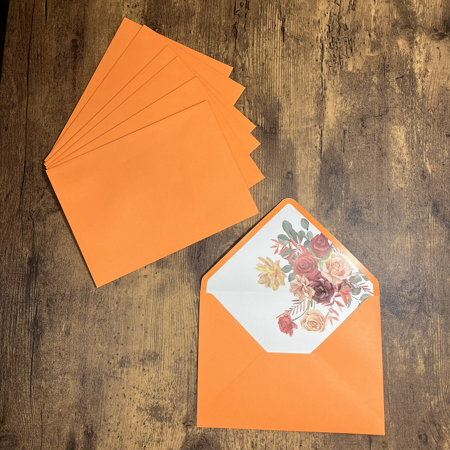 Orchid Orange Floral Envelopes 18ct.